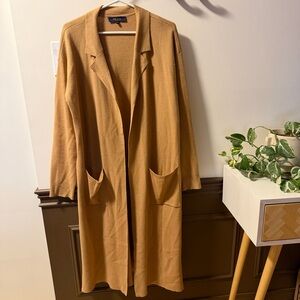 RACHEL Rachel Roy Long Knit Cardigan in Camel